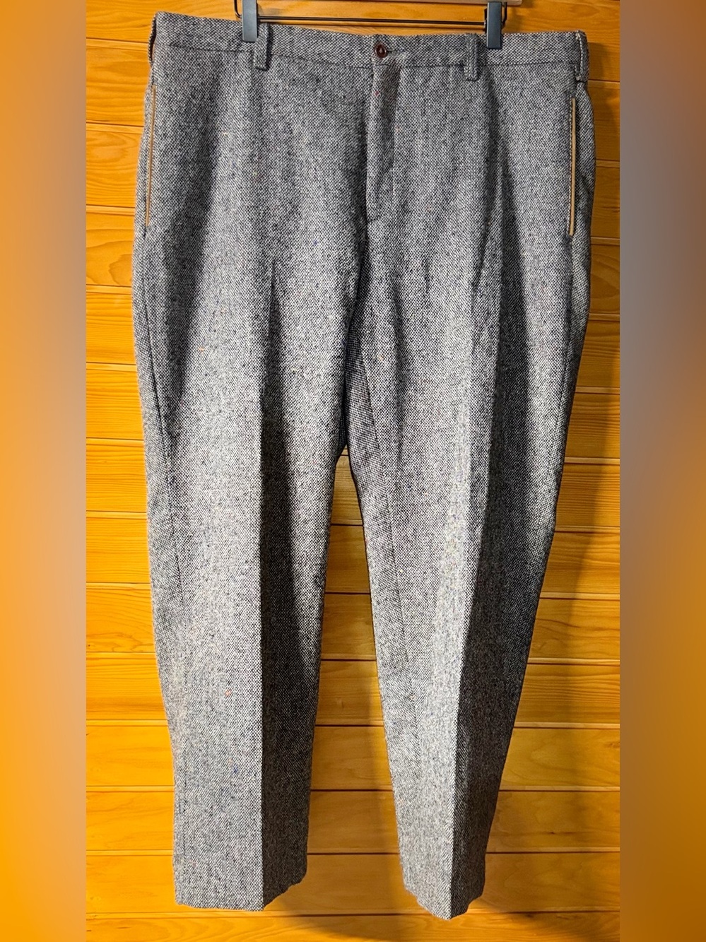 Orvis Signature Collection Mens 40 Donegal Tweed Wool Pants Grey Fleck Vintage